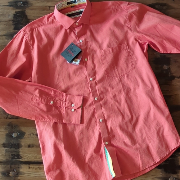 Fabulous I-Party Men’s Button Down Giza Cotton Shirt by G3. Contrast Trim. XL. - Picture 5 of 15